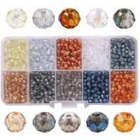 [COD] Cross-border best-selling boxed crystal beads electroplating 4MM wheel flat wholesale beading accessories manufacturers