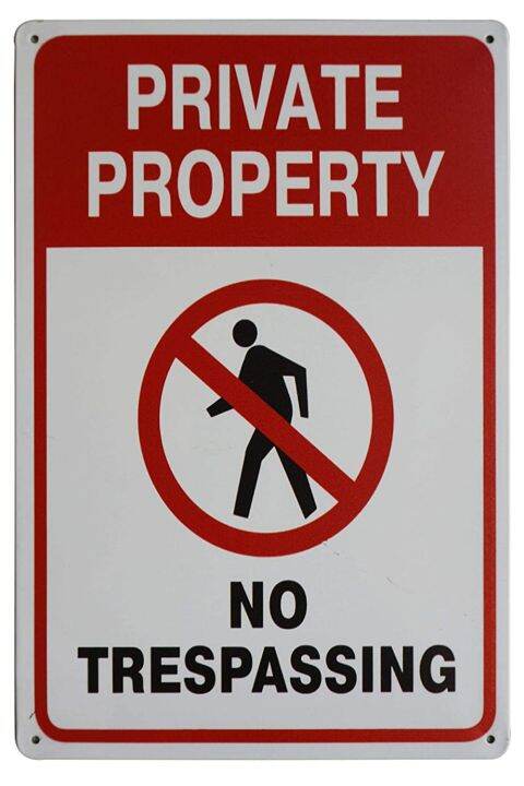 Metal Wall Art Private Property SignNo Trespassing Sign Video ...