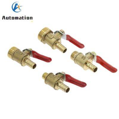 Brass Barbed ball valve 4-12 Hose Barb 1/8 1/2 1/4 Male Thread Connector Joint Copper Pipe Fitting Coupler Adapter Plumbing Valves