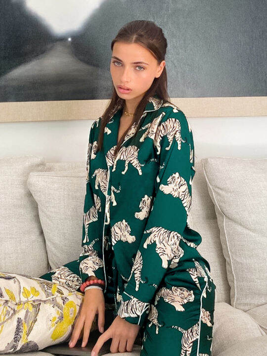 animal-print-trouser-suitssuits-with-shorts-turn-down-collar-pajama-feminino-summer-nightwear-set-woman-2-pieces-nightie-pajama