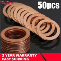 50pcs M10 10mm Motorcycle Braided Clutch Brake Hose Banjo Seal Copper Crush Washer Boat Red Brass Copper Crush Sealing Washer