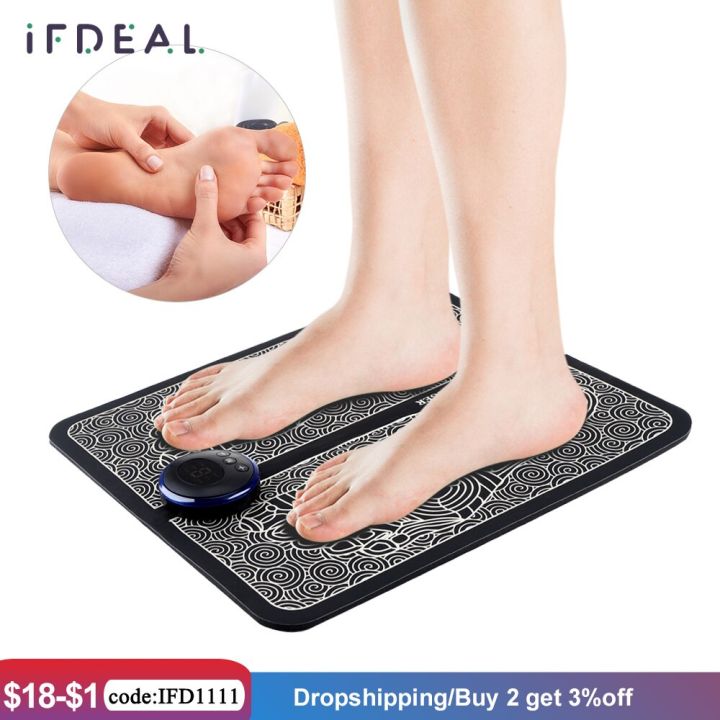 Electric EMS Foot Massager Pad Portable Foldable Massage Mat Pulse Muscle  Stimulation Relief Pain Relax Feet,Dropshipping