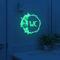 ♤✢ 30x30cm Colorful Luminous Wreath English Wc Bathroom Door Stickers Living Room Study Home Decoration Stickers Wallpaper Jdx012