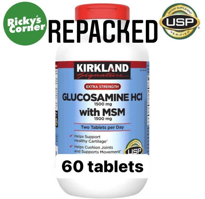 REPACKED kirkland glucosamine HCI with MSM 60 TABLETS Lazada PH