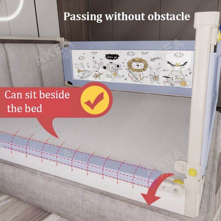 King Size Slide Down Bed Rail Adjustable Bed Rail Fence Guard for Baby