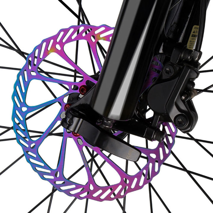 สำหรับ-mtb-ชิ้นส่วนจักรยานจักรยานดิสก์เบรกโรเตอร์160180มิลลิเมตรโรเตอร์ที่มีสีสันชุบแผ่น-g3csแผ่น-hs1ที่มี-g3csแผ่น-hs1-6สายรุ้งน็อตข่าว