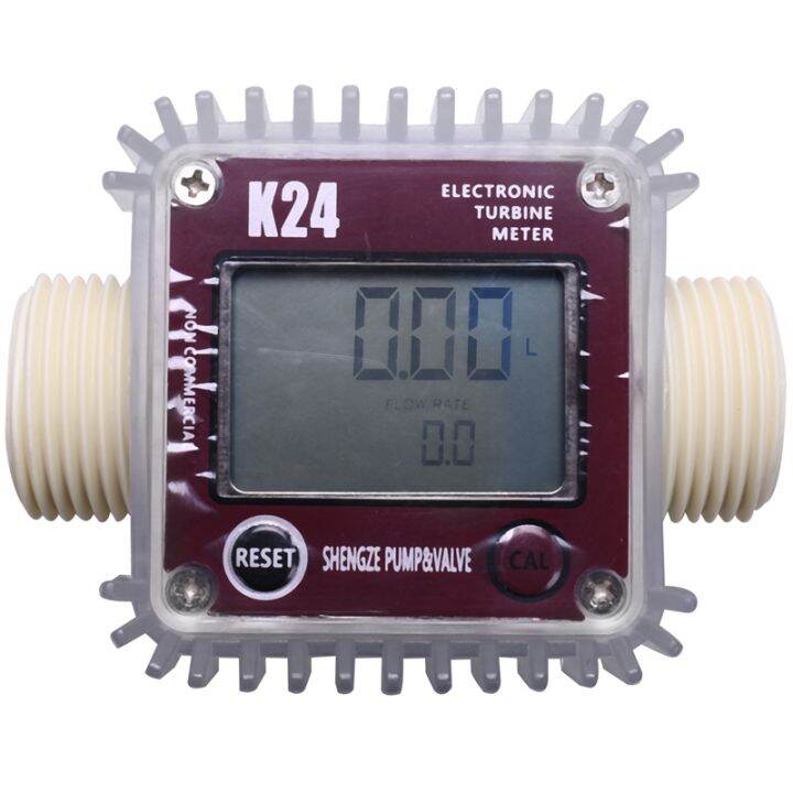 Digital Lcd K24 Flow Meter Turbine Fuel Flow Tester For Chemicals Water
