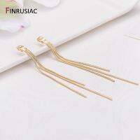 【YF】▧㍿  Making Earrings Findings 14k Gold Plated Tassel Chain Earring Backs Stopper Earnuts Accessories