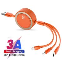 Three in One Extension Fast Charger With Retractable USB Cable 3A Data Cable Suitable For Samsung Huawei Xiaomi iPhone Series