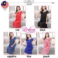 LB033 LEDORA y Sleepwear Pyjamas Short Sleeve Pajamas Dress Baju Tidur