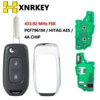 Xnrke 2บนฝาพับรถรีโมทที่ห้อยกุญแจ Fsk 433Mhz สำหรับ Renault Dacia Logan 2 Logan Ii 2018 2019 2020 Pcf7961m 4a ชิปกุญแจรถ