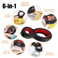 6 in 1 MULTI FUNCTION Twist ที่เปิดขวด All In One Jar Gripper สามารถเบียร์ไวน์ฝาปิด Twist Off ที่เปิดขวด Claw ครัว Gadget-hsdgsda