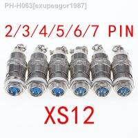 1PCS XS12 Aviation Plug 12mm 2 3 4 5 Pins Connector Air Plug Square/Round Socket