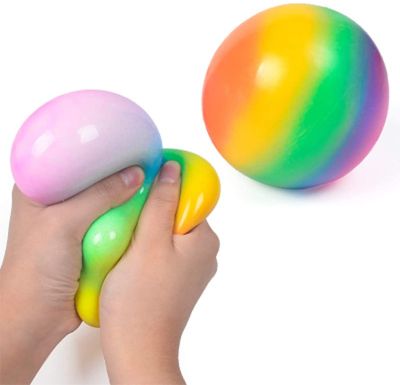 1Pcs 7Cm Anti Stress Face Reliever ลูกบอลสายรุ้งออทิสติกอารมณ์ที่บีบคลายเครียดของเล่นเพื่อสุขภาพงูของเล่นของเล่นยางบีบ
