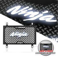 ✱ LED Light Bumb Motorcycle Radiator Grille Cover Guard Aluminum Oil Cooler Protection Protetor for KAWASAKI NINJA 250 EX300 300