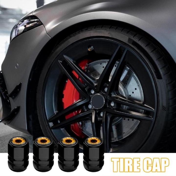 tire-valve-caps-tire-valve-cap-set-valve-stem-caps-universal-car-tire-cap-airtight-seal-sunflower-stem-covers-car-accessories-4-pcs-handsome