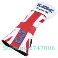 1pc Soft White PU Leather with UK &amp; 3 5 Embroidery Fairway Wood Head Cover Golf Club FW #3 #5 Headcover