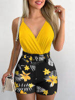 2022 Summer Womens Two-piece Fashion Beach Style Holiday Style Solid Color Printing Casual y Two-piece Set