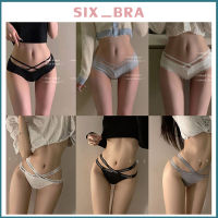 Six_Bra กางเกงในเซ็กซี่ สไตล์ญี่แุ่น กางเกงเอวตำ่ ผ้านิ่ม ระบายกาศใส่สบาย มีสายคาดเอว GLAAA66