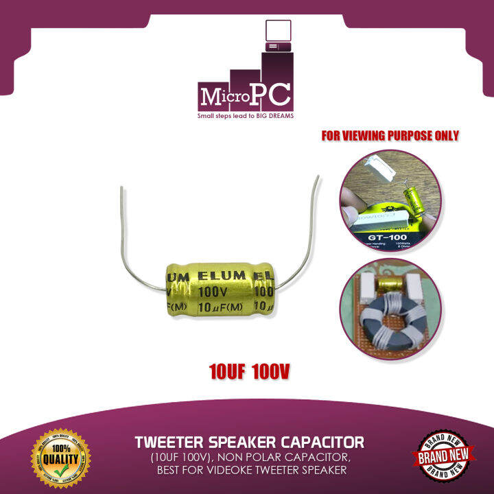 TWEETER SPEAKER CAPACITOR (10UF 100V), NON POLAR CAPACITOR, BEST FOR