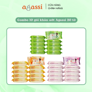 Combo10 gói khăn giấy ướt Agassi 20 tờ