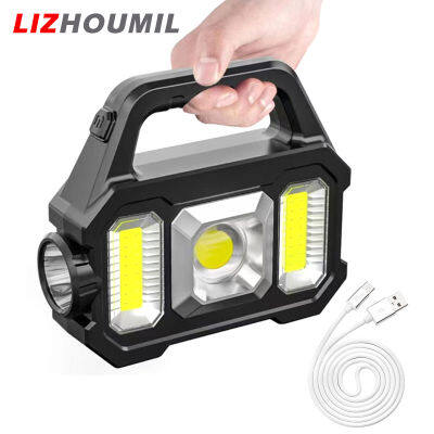 LIZHOUMIL ไฟฉาย Led ชาร์จไฟได้,โคมไฟแบบพกพาปลาคอดพลังงานแสงอาทิตย์กันน้ำอเนกประสงค์ไฟฉายฉุกเฉินกลางแจ้ง