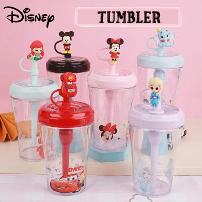 Tumbler พร้อมฝาปิดและฟาง Disney น่ารักแก้วสำหรับเดินทางสำหรับสาวเด็กผู้หญิงเด็ก,520 Ml