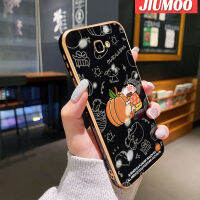 JIUMOO J4ปลอกสำหรับ Samsung บวก2018 J4เคสตัวการ์ตูนน่ารักสีเทียนหน้าแข้งด้านข้างขอบสี่เหลี่ยมเคสมือถือกันกระแทกฝาปิดเลนส์เต็มรูปแบบเคสซิลิโคนนิ่ม