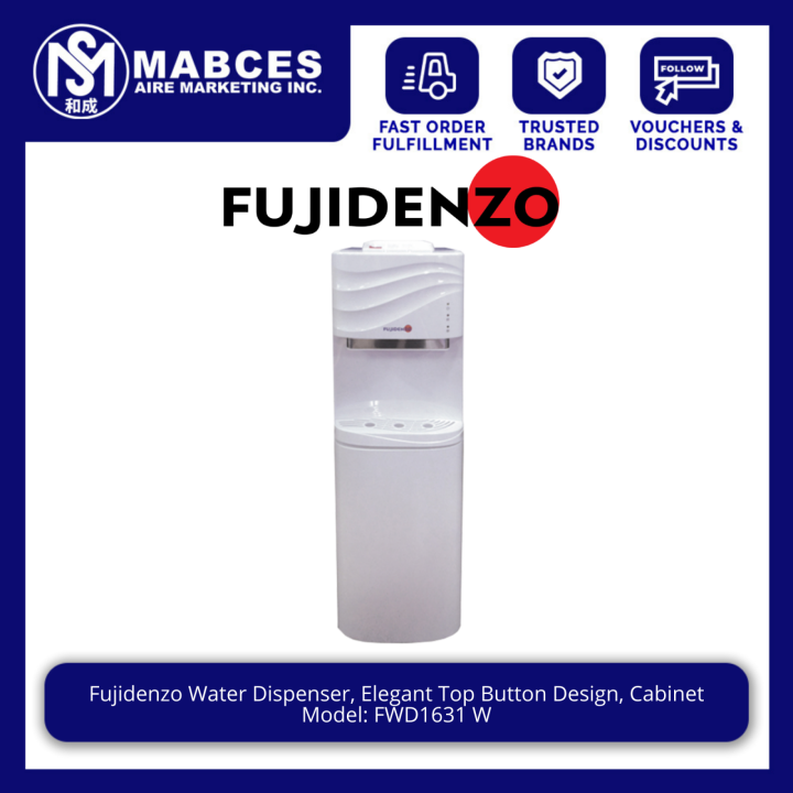 Fujidenzo Water Dispenser, Hot & Cold & Warm, Elegant Top Buttom Design