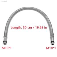 ◇▣✇ 50/56cm M10x1 Stainless Steel Braided Hose Water Faucet Hose Water Inlet Hose Faucet Replacement Hose Kitchen Cold Water Hose