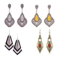 Summer Fashion Charm Ethnic Pink Yellow Oval Love Multicolor Bead Large Bohemia Style Drop Dangle Earrings for Women Best Gifts