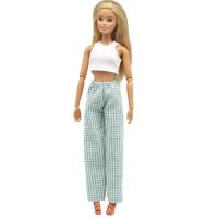 1/6 Doll Clothes White Pink Green Fashion Sleeveless Tops and Casual Pants for Daily Wear 30 Cm Doll Accessories Doll Clothes