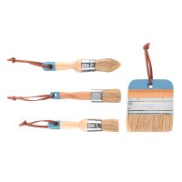 4 Pcs Painting Brushes Set for Furniture Natural Bristles Stencil Brushes Wooden Handle DIY Painting and Waxing Brushes