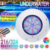 LED Pool Light IP68 Waterproof Lighting Underwater Light  AC/DC12V Wall Mounted Lamp Submersible RGB Light With Remote Control 45W/65W