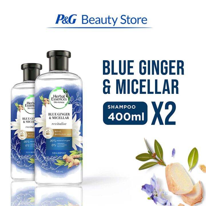 Herbal Essences Blue Ginger & Micellar Shampoo Duo 400mL Lazada PH