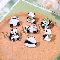 【hot sale】 ✙ B36 Cute Cartoon Panda with Bamboo Enamel Pin Chinese Bear Brooches Animal Metal Badges Bag Clothes Brooch Jewelry Gift