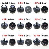 Cltgxdd 1PCS High Temperature Resistant Rotary Gear Switch With Cap 2 3 4 5 6 7 8 10 Pin Band Knob Switch Of Juicer Mixer