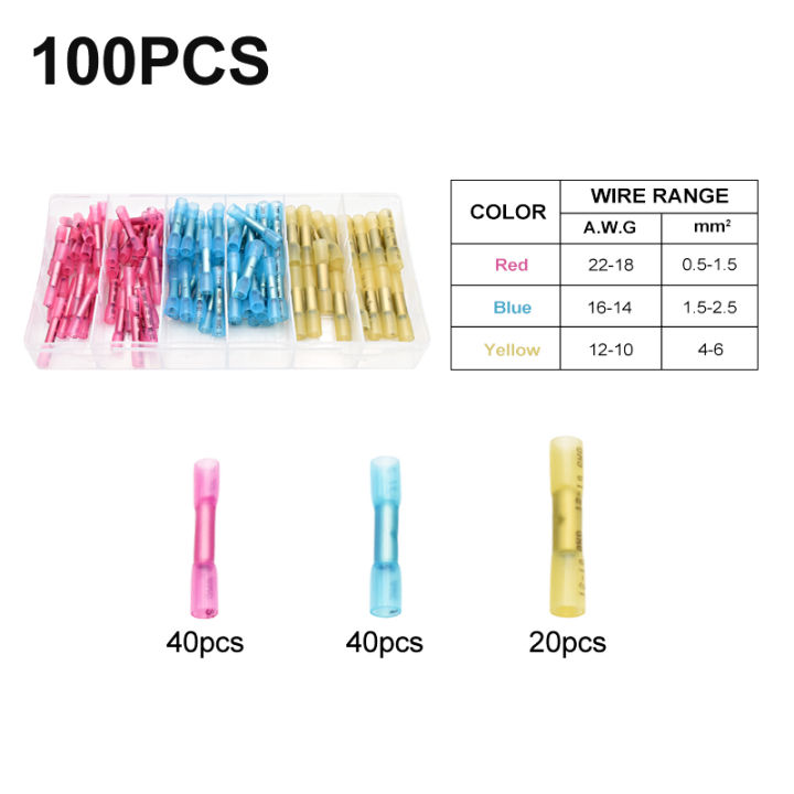 100250pcs-กันน้ำความร้อนหดสายไฟฟ้าลวด-crimp-แขน-splice-แหวนส้อม-y-terminals-ชุดฉนวน-connectors-kit