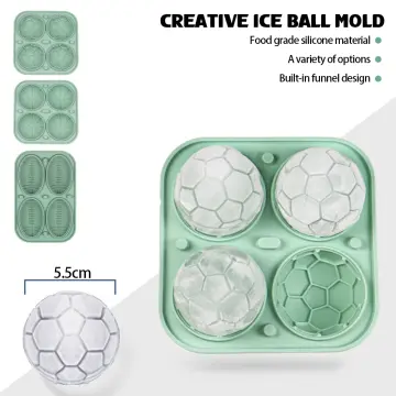 4 Grid Football Basketball Rugby Ice Cubes Mold Silicone Ice Tray