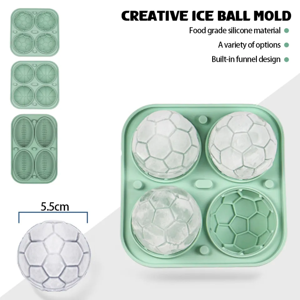 Ice Soccer Ball Molds Silicone Ice Cube Mould for Bars and Kitchen