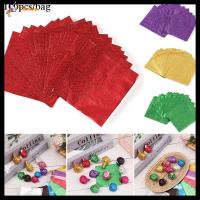 FANNIE 100 pcs DIY เย็บผ้า อาหารดีบุก เบเกอรี่ ชุบทอง อุปกรณ์จัดงานแต่งงาน อลูมิเนียมฟอยล์ กระดาษบรรจุภัณฑ์ ลูกอมช็อกโกแลต กระดาษห่อ