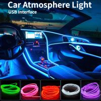 【CC】 3m Car Interior Atmosphere Lighting Strip 5V Cold Tube with USB Decoration Ambient Lamp