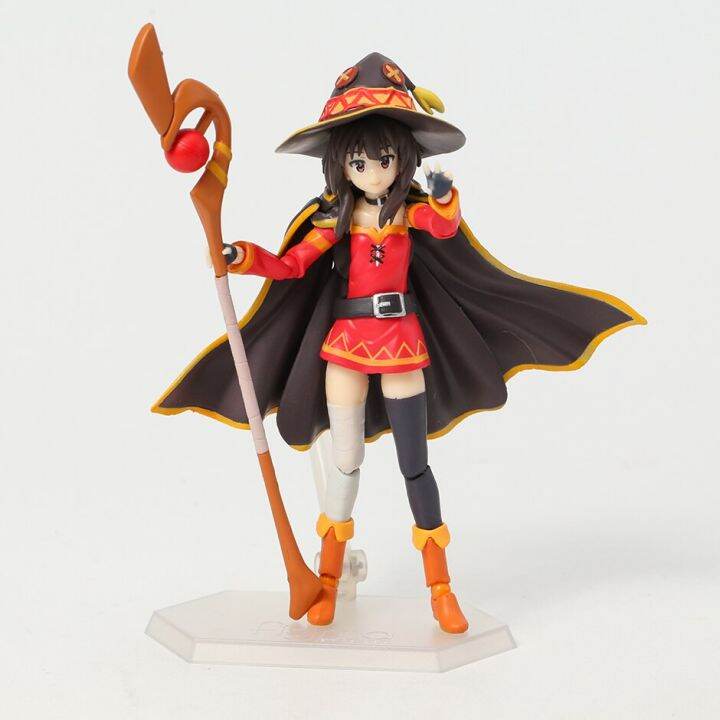 ชุดของขวัญของเล่นแบบจำลองตุ๊กตาขยับแขนขาได้-figma-407-konosuba-megumin-รูปตุ๊กตา