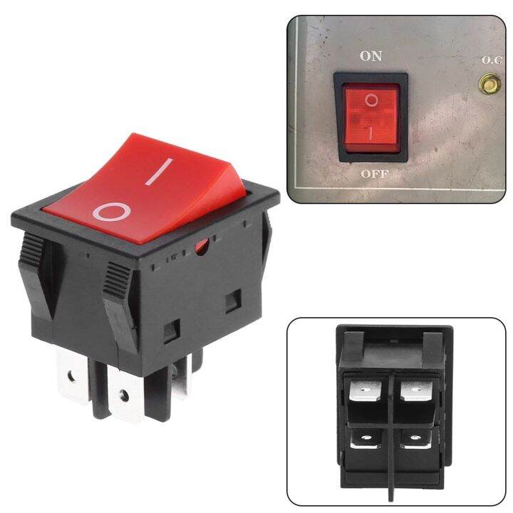 Industrial Power Switch Red With Light 30A 4Pin Boat Electrical