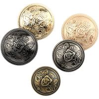 10pcs/lot 15/20/25mm Vintage Metal Clothing Buttons Crown Design British College Style Jacket Buttons Clothes Decorative Buttons Haberdashery