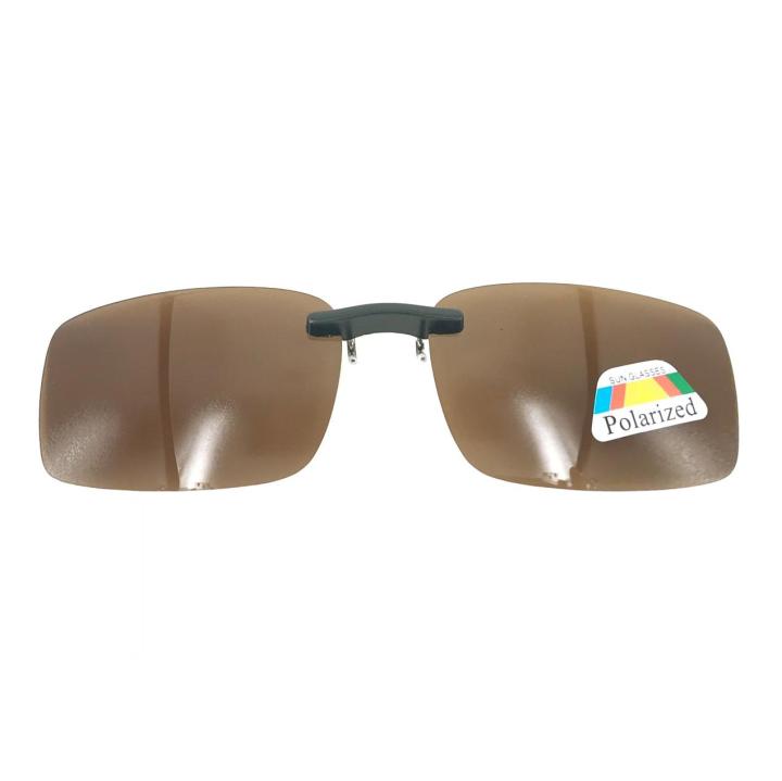 ของแท้-clip-on-lens-polarized-เลนส์กันแดด-แว่นตากันแดด-dark-brown-x3ชิ้น