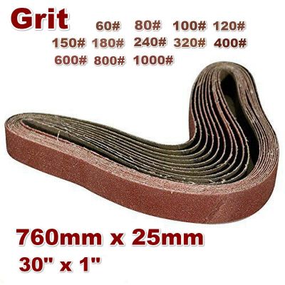 10 Pieces 25*760mm Sanding Belt 1" * 30"  with Grit 60-1000 for Metal Working Belt Sander Power Tools Accessories Cleaning Tools