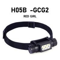 Wurkkos H05B ไฟฉายคาดศีรษะ LED 18650 ชาร์จ USB สีแดง สีขาว