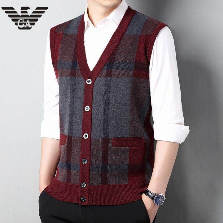 codtheresa-finger-mens-sleeveless-knitwear-autumn-fashion-casual-tops-plaid-style-sweater