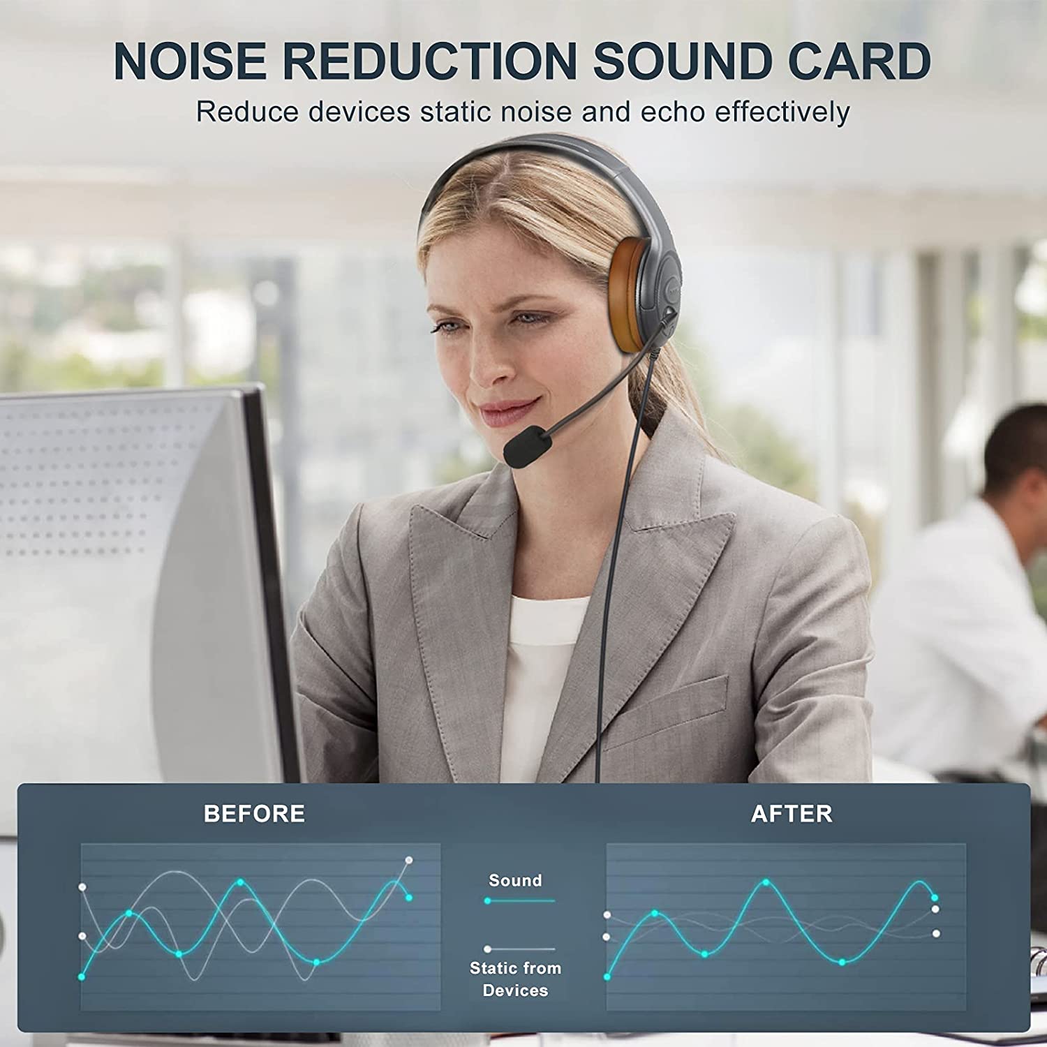 Teams Meeting Headset for Laptop Dictation Headset for Nuance Dragon Speech Recognition USB Headset for Zoom Meeting Video Conferencing USB Headset Over Ear with Mic Mute Button Volume Control Gold 